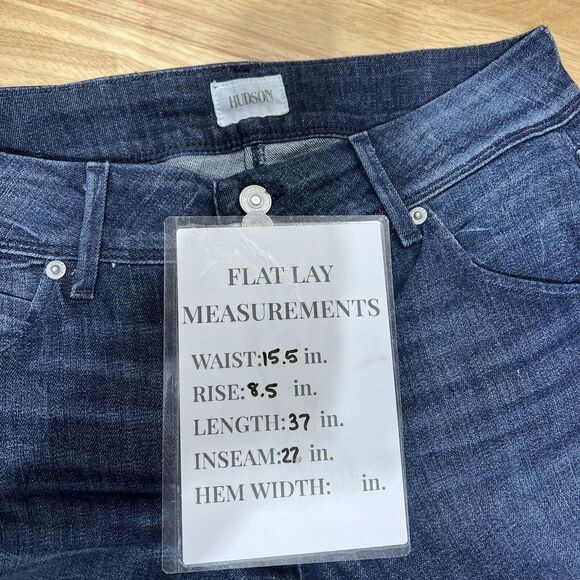 Hudson Collin Flap Skinny Ankle Raw Hem Jeans Dark Wash Blue Jeans Women’s 28 - Picture 9 of 10